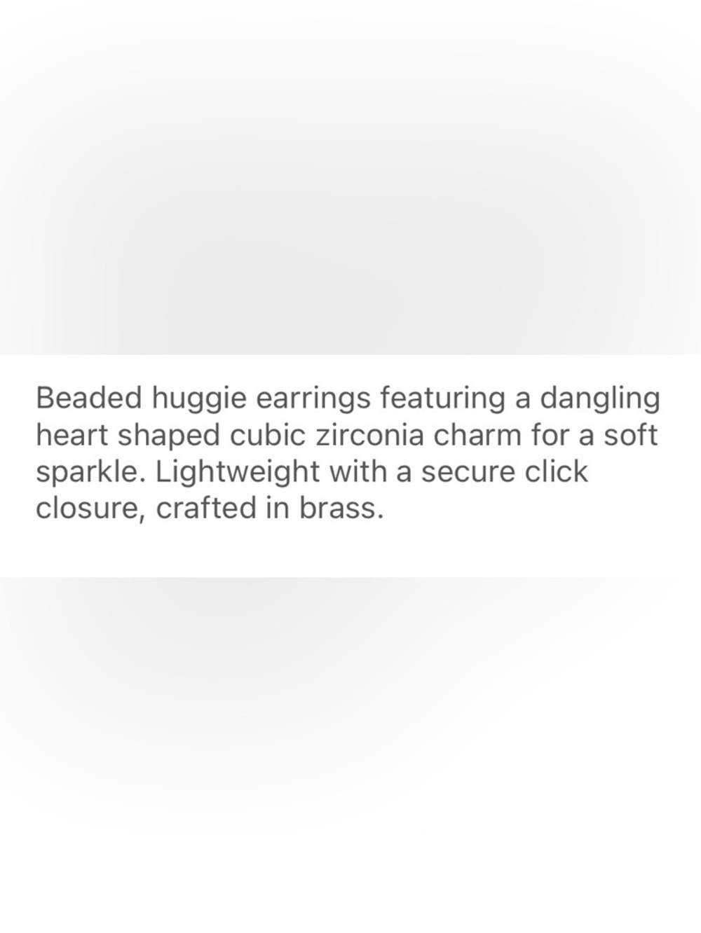 Gold CZ Heart Charm Drop Huggie Earrings - Women Jewelry - Picture 2 of 2